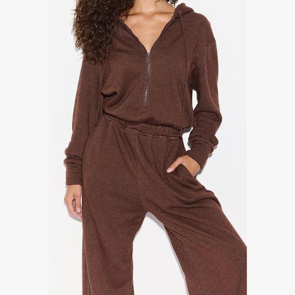 RIVET UTILITY | Brown Hooded Jumpsuit M